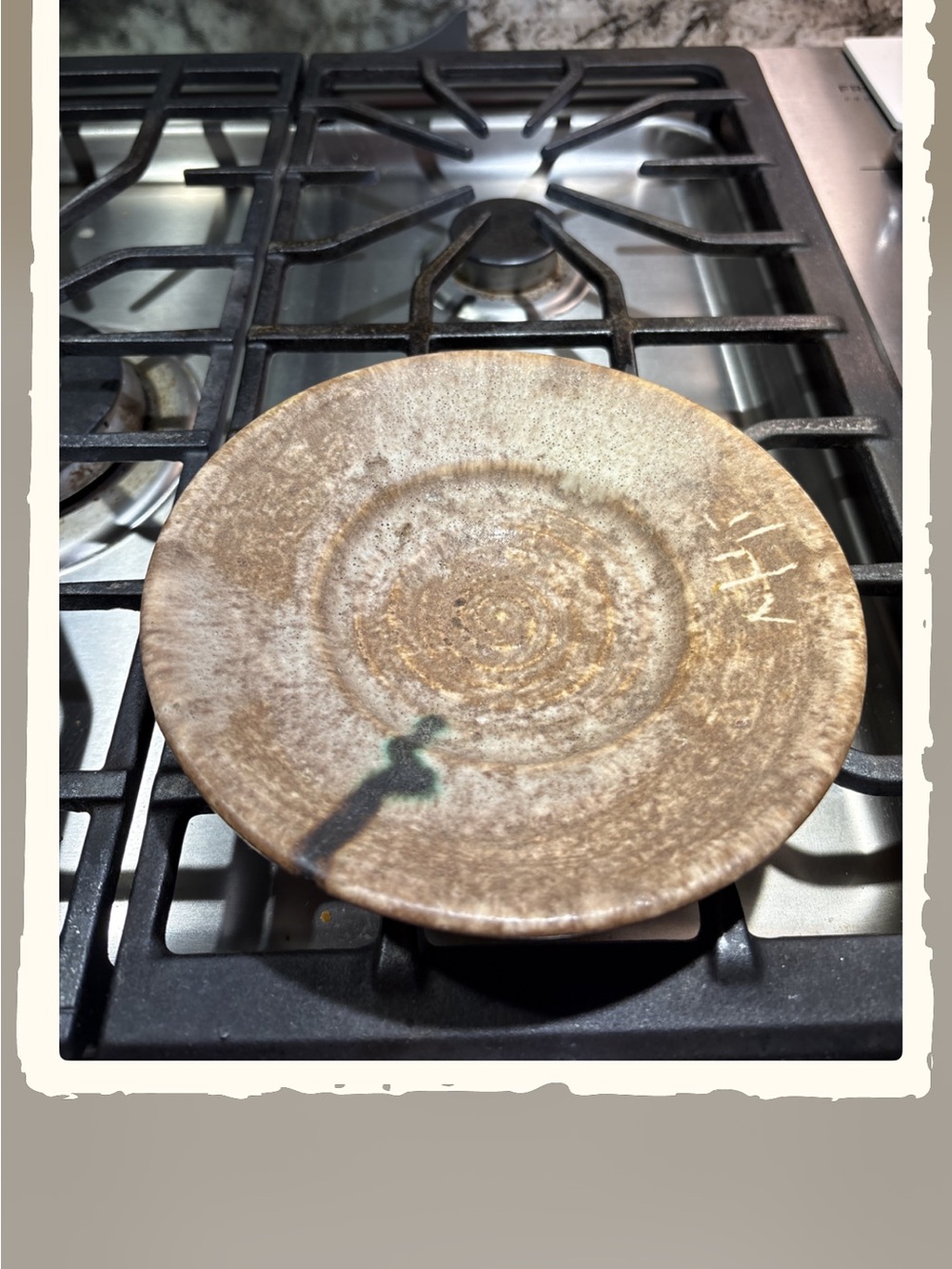 Double Signed McCarty Pottery Nutmeg Ashtray